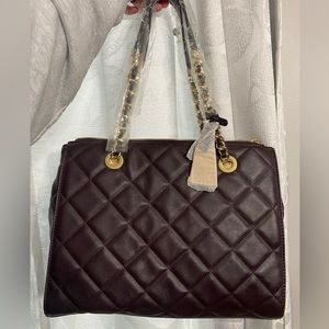 ALDO NWOT Katty Quilted Plum Shoulder Tote
